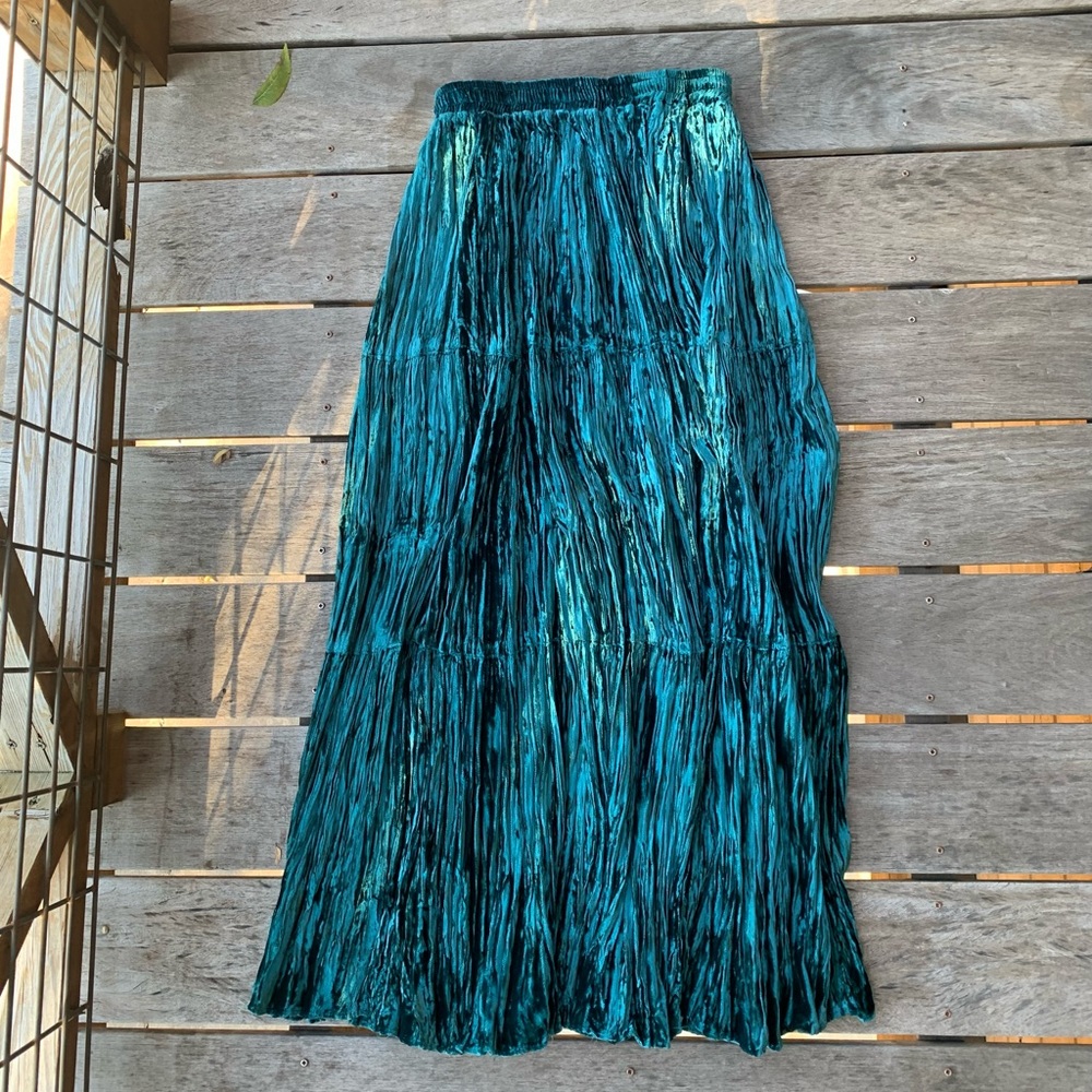 Vintage Painted Pony Velvet Maxi Skirt